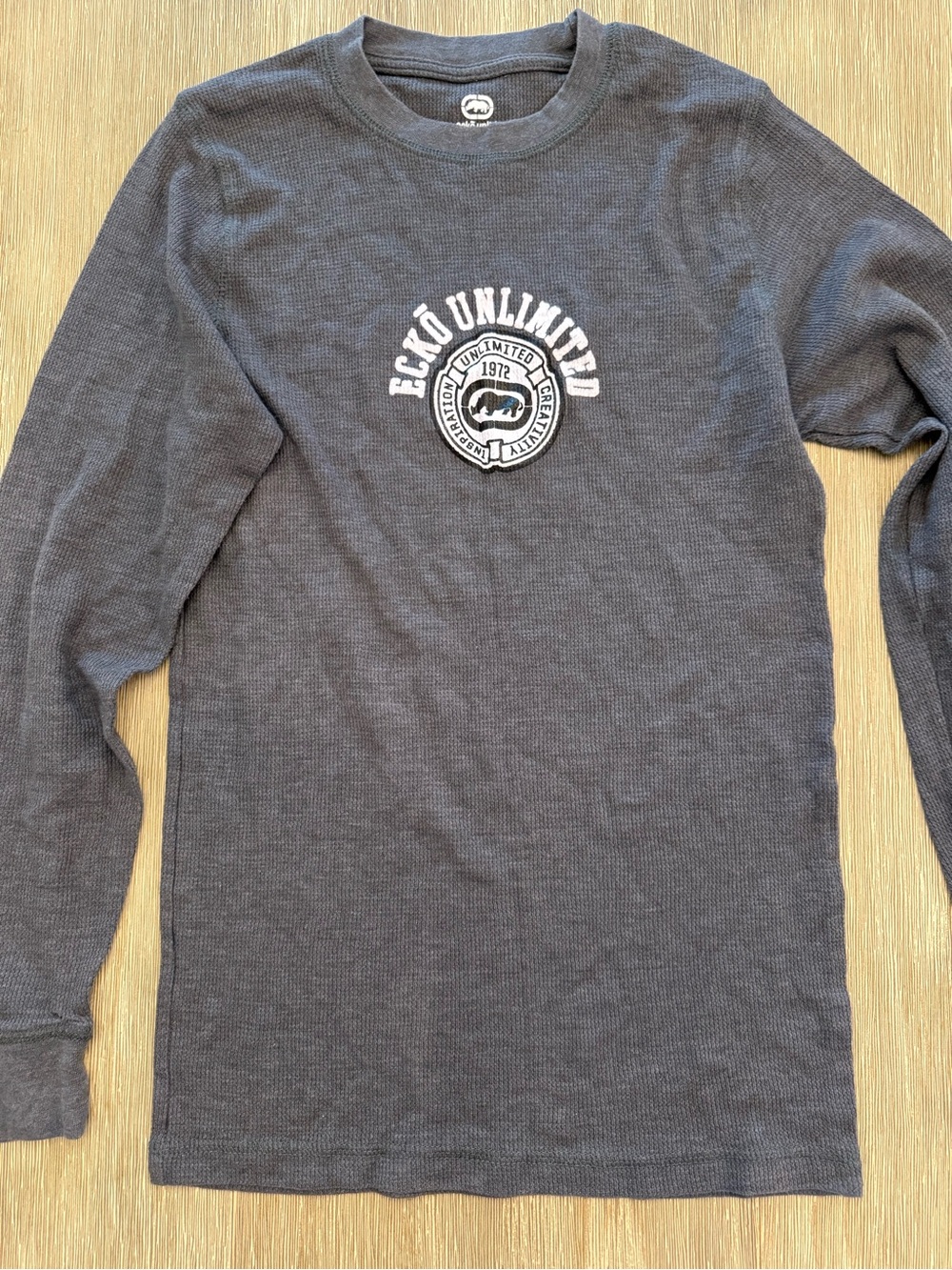 Eckō Unltd. Charcoal Gray Thermal Long Sleeve Shirt Size Medium